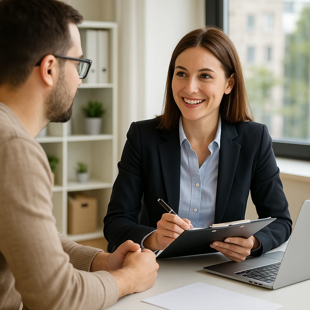 customer meeting with business professional
