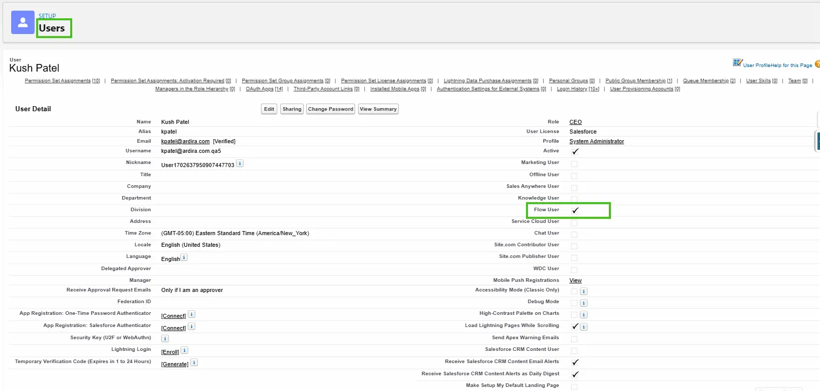 Enable the Flow User permission