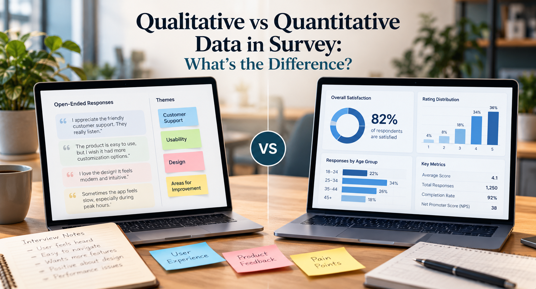 Qualitative vs Quantitative Data in Survey: What's the Difference?